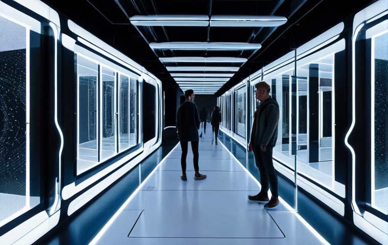 **AI-Driven Human Flow Optimization in Architecture:** A modern architectural space, infused with subtle glowing data visualizations illustrating human movement patterns and optimized flow. Transparent digital overlays highlight efficient pathways and points of interaction, showcasing AI's deep analysis of behavioral data for optimal design. The environment is sleek, futuristic, and human-centric, with soft, ambient lighting reflecting a Nordic aesthetic.